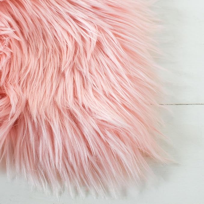 SAFAVIEH Faux Sheep Skin Collection 2' x 3' Pink FSS235G Silken Glam 2.35-inch Thick Accent Rug