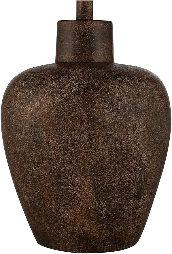 Regency Hill Glenn 27" Tall Urn Farmhouse Rustic Natural Cottage Southwestern Table Lamps Set of 2 WiFi Smart Socket Dark Terra Cotta Finish Living Room Bedroom Bedside Nightstand Fabric Shade