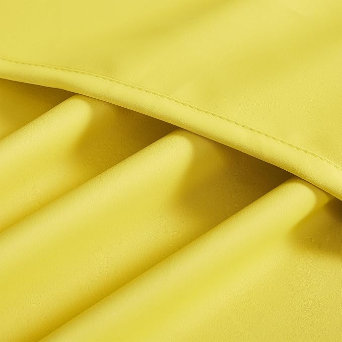 DUALIFE Yellow Blackout Curtains for Living Room- Grommet Thermal Insulated Window Curtain Drapes for Bedroom Illuminating Yellow (42 W x 63 L, 2 Panels)
