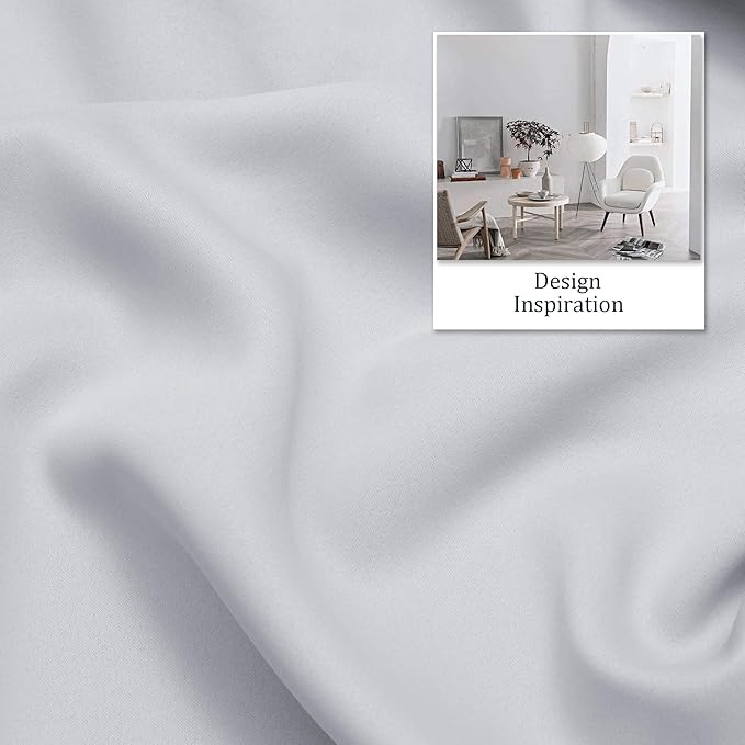 DUALIFE Bedroom Privacy Room Darkening Curtains 2 Panels - Grommet Window Treatments for Bedroom/Nursery 84 Inches Long (34 by 84, 2 Panels, Greyish White)