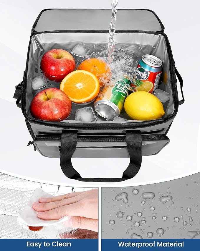 Cooler Bag for Camping, Portable Waterproof Cooler Bags, 32L Insulated Lunch Bag for Picnic, Beach, Trip