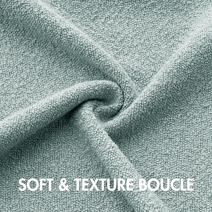 MIULEE 20x20 Inch Decorative Pillow Covers for Couch Bed Set of 2 Textured Boucle Neutral Winter Throw Pillows Aqua Blue Accent Solid Cushion Pillowcases Sofa Livingroom Home Decor
