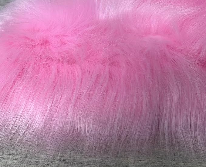 Free Shape Luxury Soft Fluffy Shag Area Rug Single and a Half 2'x4', 60x120cm - Vegan Fur Ultra Soft Indoor Carpet Nursery Rugs for Bedroom Home Decor, Pink