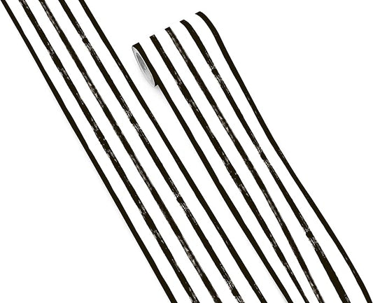 FLFK Mirror Frame Border - Black and White Striped Wallpaper Trim Peel and Stick Wall Borders Decal 4" x 240"