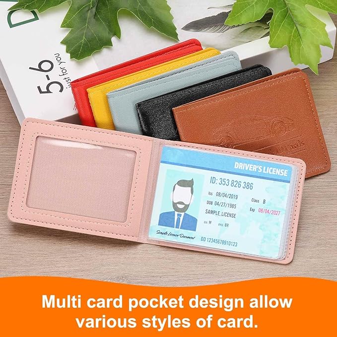 HARFINGTON Car Registration and Insurance Holder PU Leather Vehicle Glove Box Organizer Storage Accessories Car ID Holder with 2 Pockets for License ID Card Bank Card Documents, Blue