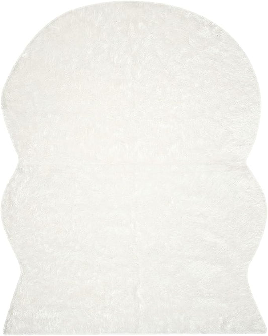 SAFAVIEH Faux Sheep Skin Collection 8' x 10' Ivory FSS117A Silken Glam 2.35-inch Thick Area Rug