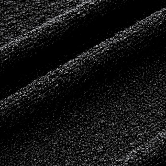 Mixhug Decorative Boucle Throw Pillow Covers, Black, 18 x 18 Inches, Pack of 2 - Textured Boho Pillow Covers for Couch and Bed