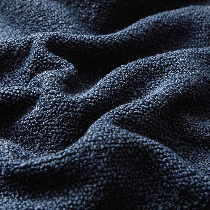JUSPURBET 14x24 Pillow Covers Set of 2 Decorative Throw Pillow Covers Case for Couch Sofa Bed Soft Boucle Textured Lumbar Cushion Covers with Hidden Zipper for Home Decor Living Room,Navy Blue