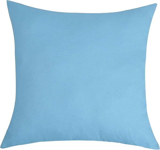 TangDepot Handmade Decorative Solid 100% Cotton Canvas Throw Pillow Covers/Cushion Covers, 45 Colors Available - (20"x20" 2 Pieces, Sky Blue), 2 Count (Pack of 1)