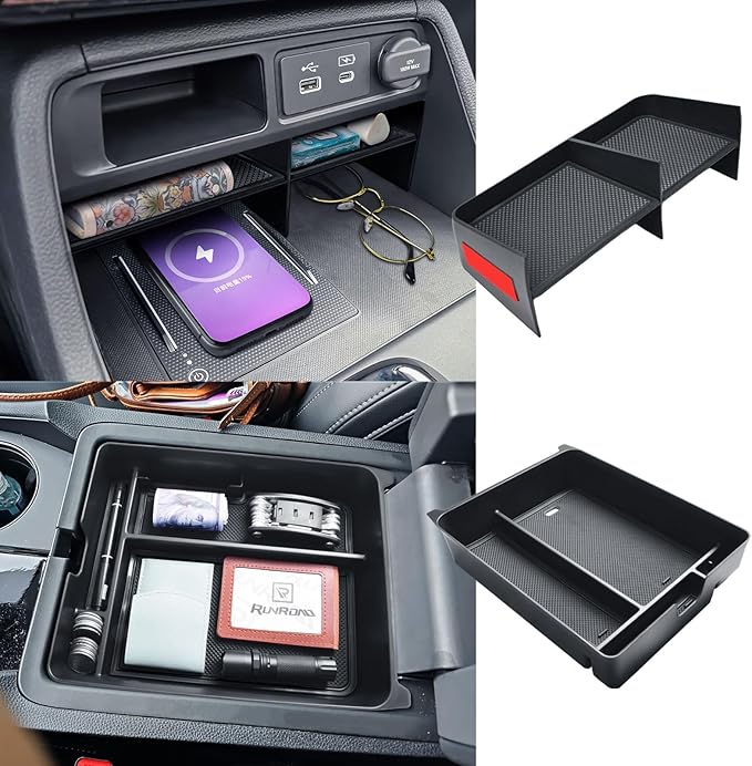 RUNROAD Dashboard Storage Organizer Tray Compatible with 2026 Honda Passport Accessories, Center Console Organizer For 2026 Passport Armrest Storage Tray