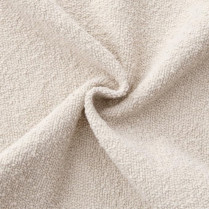 ANRODUO Pack of 2 Textured Boucle Throw Pillow Covers Soft Beige Decorative Accent Solid Pillow Cases Cozy Modern Couch Cushion Case for Chair Sofa Bedroom Living Room Spring Home Decor, 20 x 20 Inch