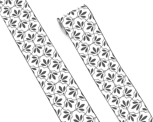 FLFK Wallpaper Border Black and White Patterns Peel and Stick Wall Border Self Adhesive Wallpapers for Living Room Bedroom Kitchen Bathroom 4"x240"