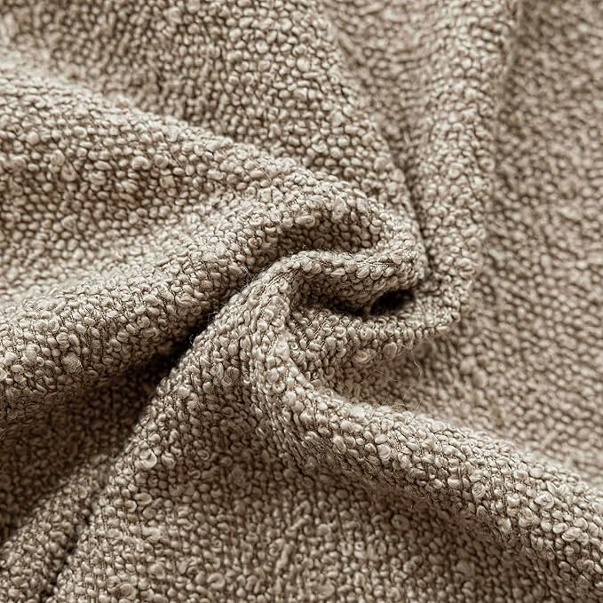 Foindtower Decorative Textured Boucle Throw Pillow Covers Accent Solid Pillow Cases Neutral Soft Cozy Couch Cushion Case for Chair Sofa Bedroom Living Room Home Decor 18x18 Inch,1PC,Light Khaki Tan