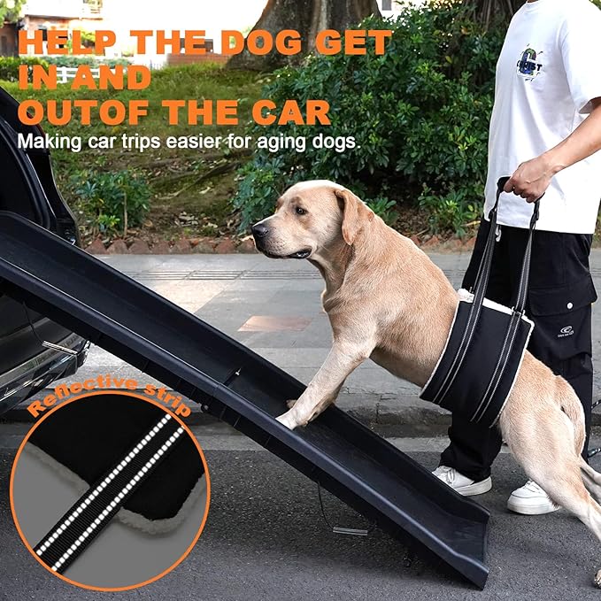 COODEO Adjustable Comfortable Dog Sling with Handle Hind Leg Support Soft Lift Support and Rehab Harness for Weak Rear Legs,Helps Senior, Injured, Disabled and After ACL Surgery Dogs Large (Black, S)