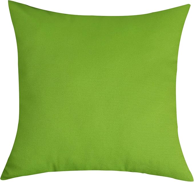TangDepot Cotton Solid Throw Pillow Cover, 12 INCH x 12 INCH, Apple Green
