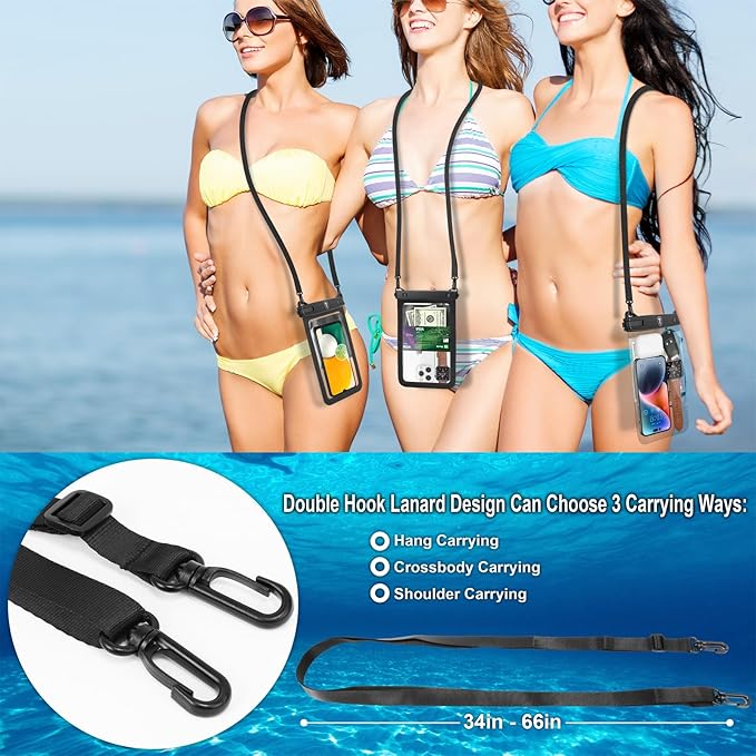 Njjex [Up to 10"] Large Waterproof Phone Pouch Bag - 2 Pack Waterproof Phone Case Dry Bag For Samsung Galaxy S25 Ultra S24 S23 S22 S21 S20 A14 A15 A35 A16 Motorola Moto G 5G 2025 G Stylus 2024 G Power