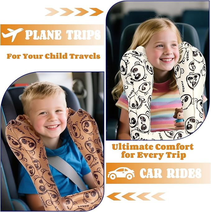 Inflatable Travel Neck Pillow for Kids, Fast Inflation, Portable and Foldable Kids Travel Pillow, Comfortable Travel Pillow for Airplane, Car, Train–Fits Ages 6+ & Under 165 lbs