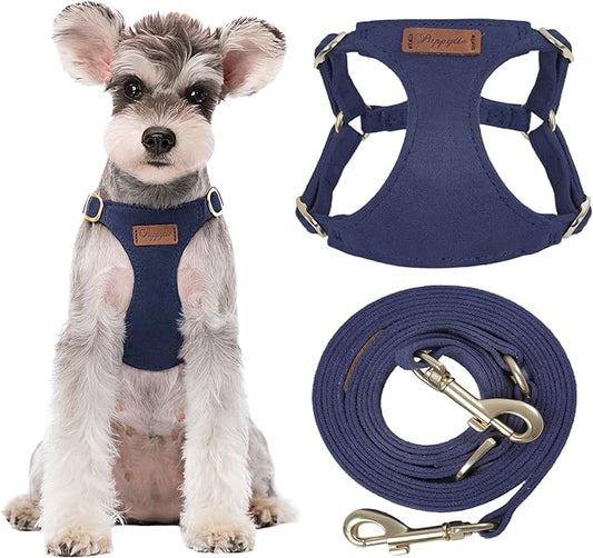 Puppytie No Pull Dog Harness with Multifunction Dog Leash,Soft Adjustable No Choke Escape Proof Pet Harness Vest for Medium Dogs or Large Dogs,Navy,M