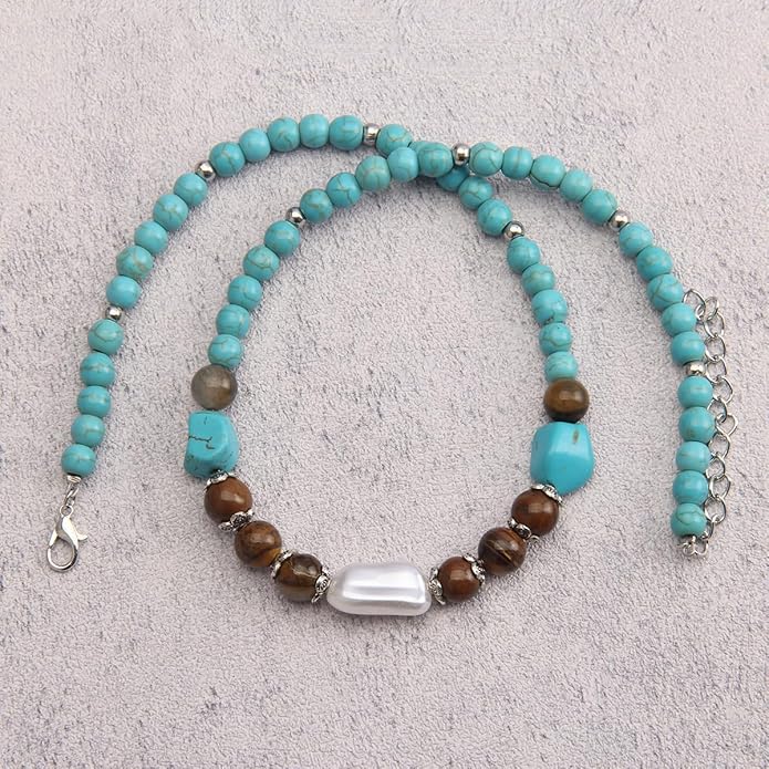 Leather Necklace for Women Boho Choker Necklace Long Cord Leather Pendant Bohemian Neckalce Vintage Alloy Pendant Leather Rope Necklace Wooden Necklaces for Women