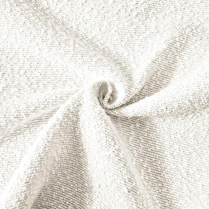 Boucle Decorative Throw Pillow Covers for Couch Set of 2, 18x18 inches, White