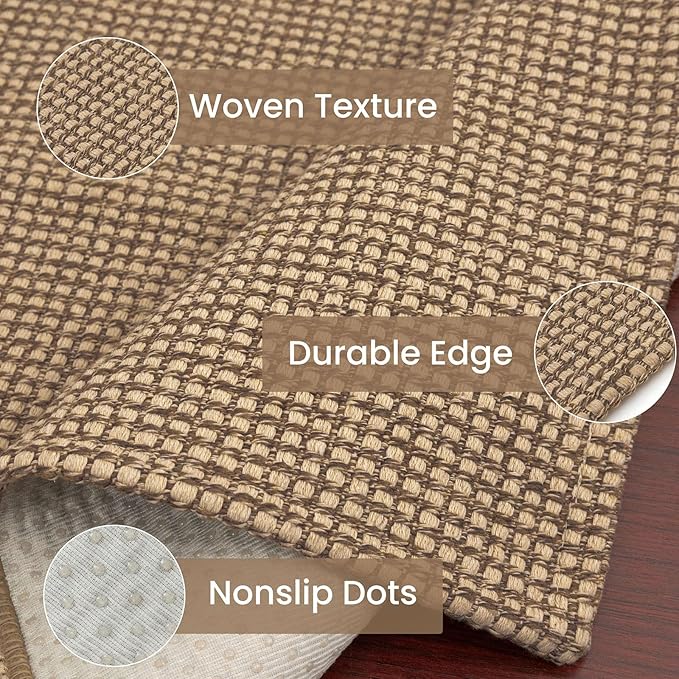 IOHOUZE Washable Exrea Long Hallway Runner Rug 3x20 Non Slip Rubber Backed Kitchen Runner Entryway Runner Indoor, Woven Rugs Floor Carpet for Kitchen Hall Entryway Stair, Orange/Tan/Brown