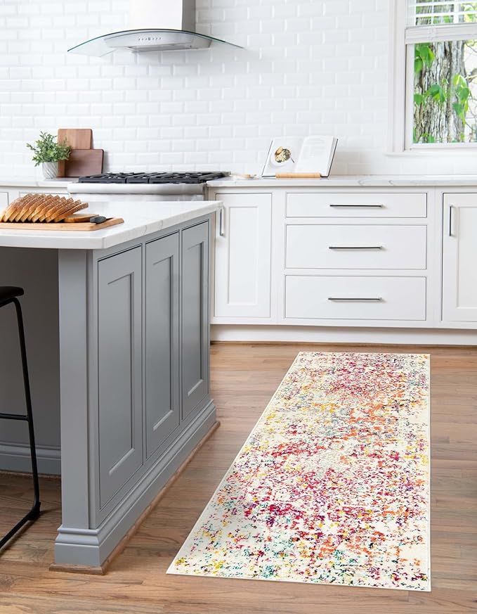 Rugs.com Arlington Collection Rug – 11 Ft Runner Light Multi Medium-Pile Rug Perfect for Hallways, Entryways