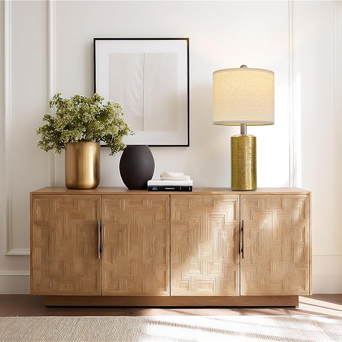 20.5" Small Table Lamps for Living Room Lamp Set of 2 Ceramic Lamps for Bedroom Bedside Lamps Modern Boho Lamps for Night Stands Farmhouse Nightstand Lamp Side End Table Lamp, Gold