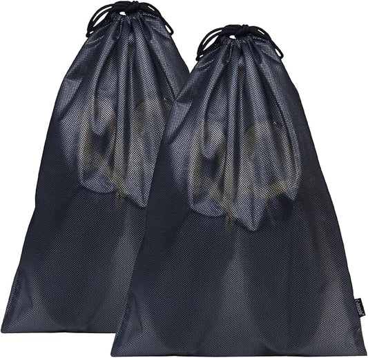 Gloppie Shoe Bags for Travel, (2-Pack) Shoe Storage Bag with Drawstring, Packing Organizer for Sneakers, Gym, Luggage, Closet, Weekender Overnight Travel Essentials, Grey