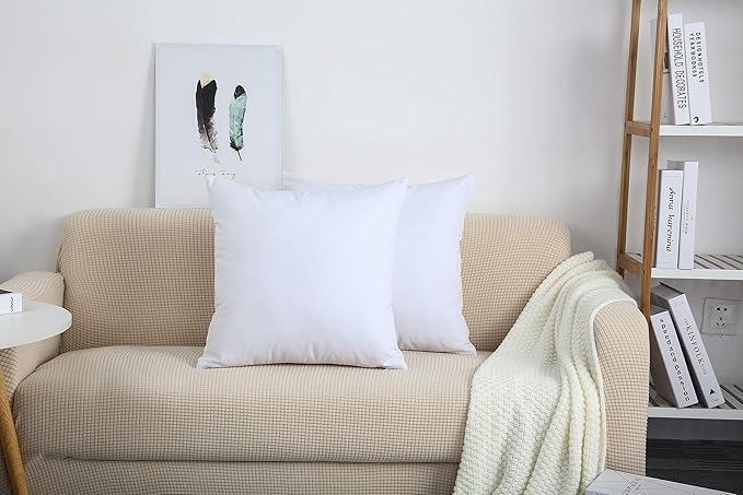 TangDepot Handmade Decorative Solid 100% Cotton Canvas Throw Pillow Covers/Pillow Shams, (26" x26" , White, 1 Count (Pack of 1))