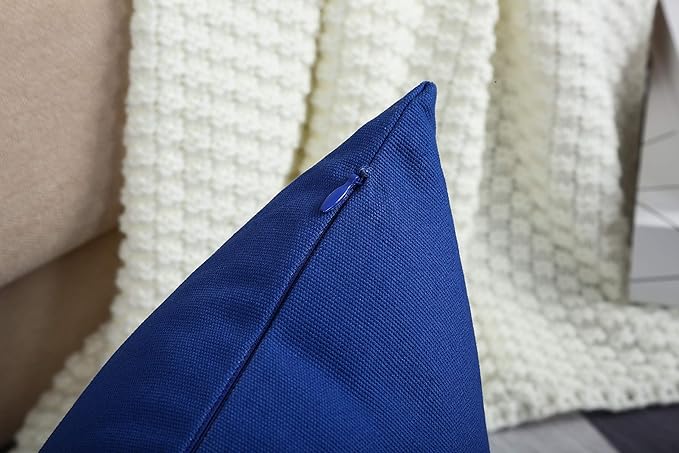 TangDepot Cotton Solid Throw Pillow Covers, 18" x 18" , Royal Blue, 1 Count (Pack of 1)