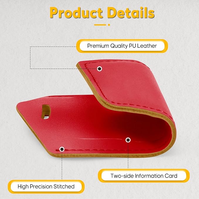 Travelambo 30 Pack Luggage Tags Faux Leather for Suitcases Travel Bag Labels with Protection Cover ID (Red Deep)