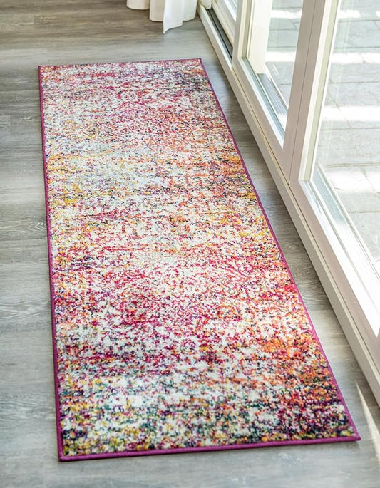 Rugs.com Arlington Collection Rug – 5 Ft Runner Multi Medium-Pile Rug Perfect for Hallways, Entryways