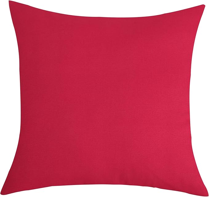 TangDepot Cotton Solid Throw Pillow Covers, 14" x 14" , Watermelon Red, 1 Count (Pack of 1)
