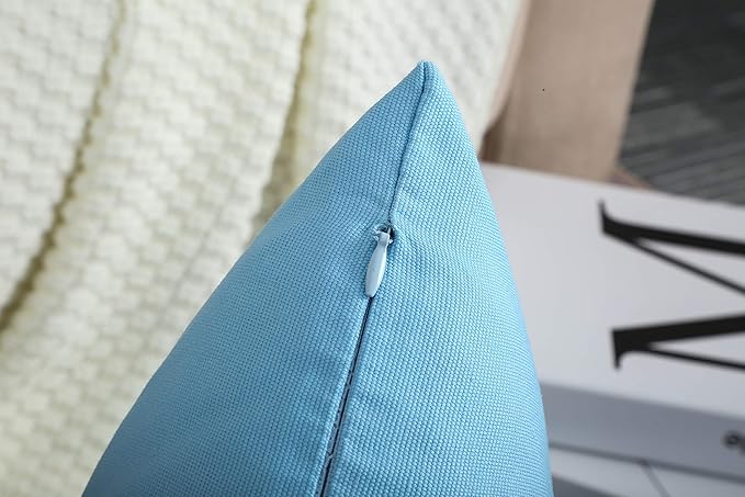 TangDepot Cotton Solid Throw Pillow Covers, 26" x 26" , Sky Blue, 1 Count (Pack of 1)
