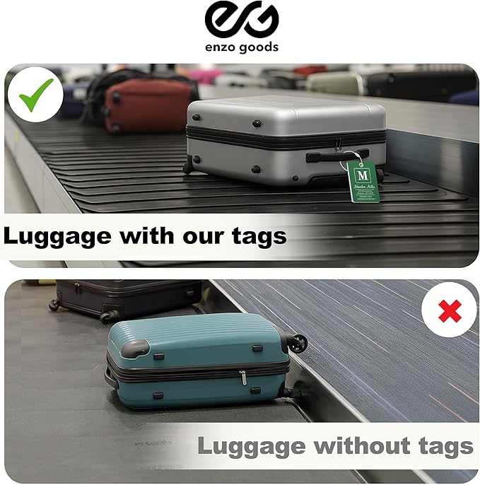 Personalized Luggage Tag | 10 Pack | Custom Luggage Tags for Suitcases | Kids Backpack Tag | 10 Color Options & Choose Font, Font Color