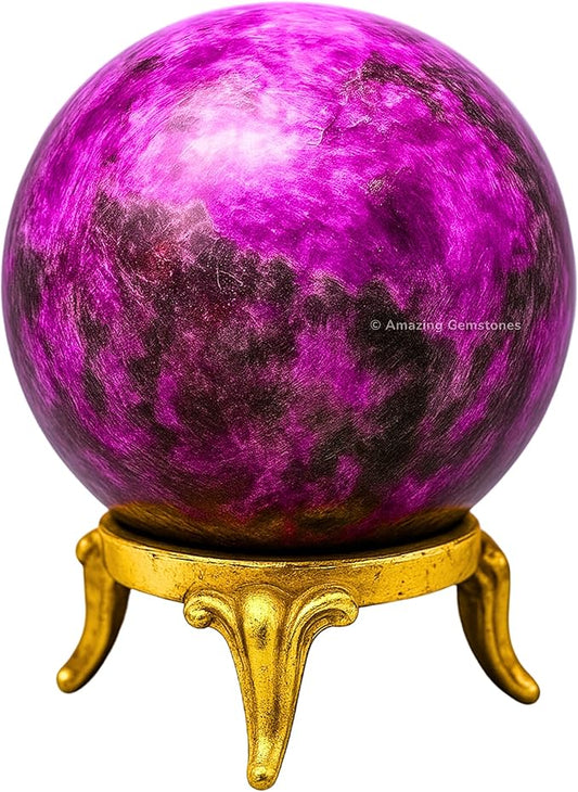 Amazing Gemstone Cobalt Calcite Crystal Ball with Stand - 1.5 Inches Crystal Sphere Meditation Balls for Witchcraft and Decorative Balls