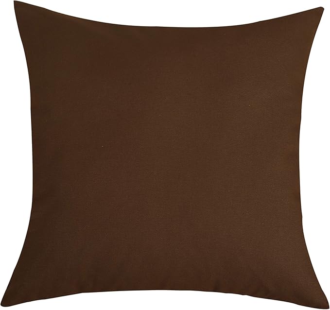 TangDepot Handmade Decorative Solid 100% Cotton Canvas Throw Pillow Covers/Pillow Shams, (28" x28" , Coffee, 1 Count (Pack of 1))
