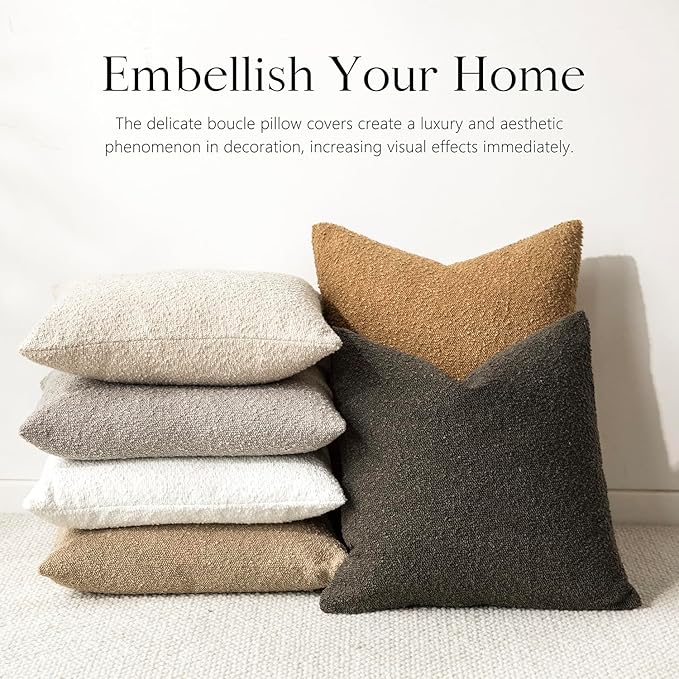 Foindtower Decorative Textured Boucle Throw Pillow Covers Accent Solid Pillow Cases Neutral Long Body Lumbar Couch Cushion Case for Chair Sofa Bedroom Living Room Home Decor 14x36 Inch,1PC,Dark Brown