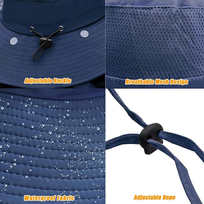 Fishing Hat for Men & Women, Outdoor UV Sun Protection Wide Brim Hat with Face Cover & Neck Flap