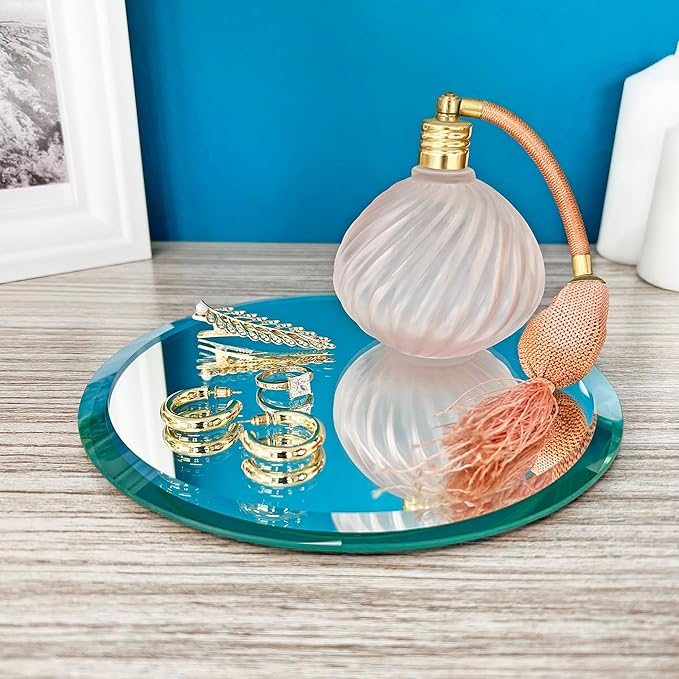 Plymor 8" Round, 5mm Thick Beveled Glass Mirror Circle, Pack of 24