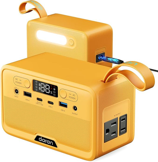 Portable Power Station 28,000mAh LiFePO4 Battery 100W (200W Peak) Solar Power Bank with AC Outlets & PD Fast Charging – Compact Power Generator for Camping Outdoor Use (Solar Panel Not Included)