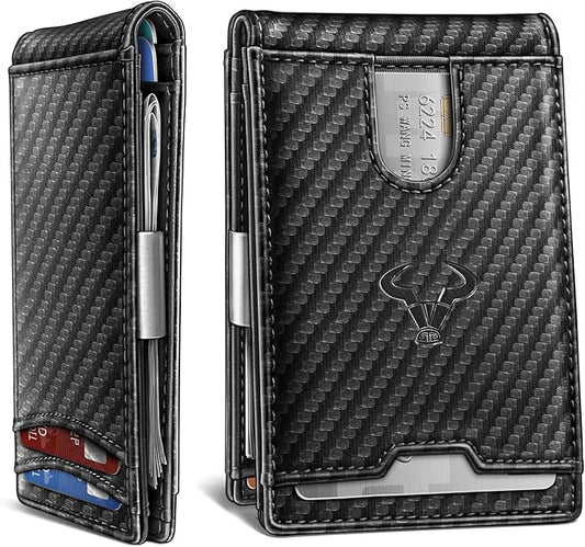 BULLIANT Men Wallet Airtag&Standard Use,Slim Front Pocket Wallet Money Clip for Gifg Men RFID Blocking 11Cards