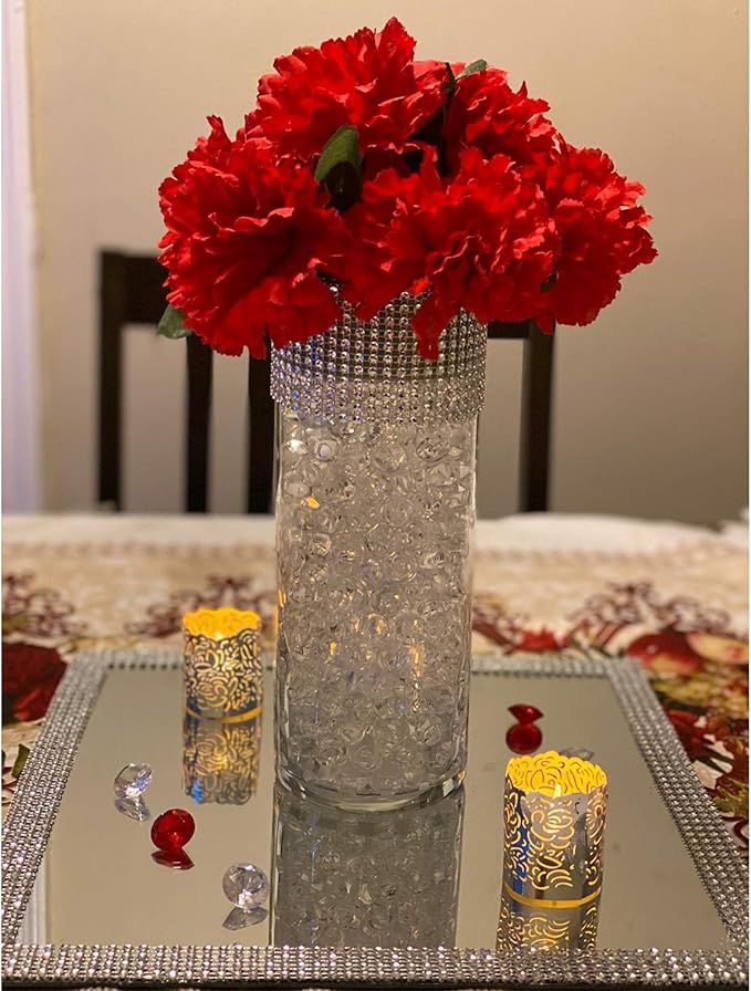 WGVI WGV Large Square Mirror Plate 8" Width, 4.5 mm Thickness, Frameless Sanded Edges, Quality Thick Candle Tray, Home Event Party Wedding Table Centerpiece Wall Decor, 1 Piece