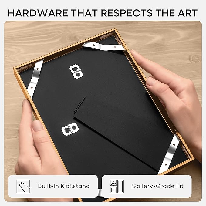 Homeforia 6x6 Picture Frames Bronze, High End Metal 6 x 6 Square Photo Frame with Mat 4 by 4, 6x6 Brass Frame Matted to 4x4 inch Print, 6by6 Wall or Tabletop Frames, Tempered Glass, Wall Kit, Set of 1