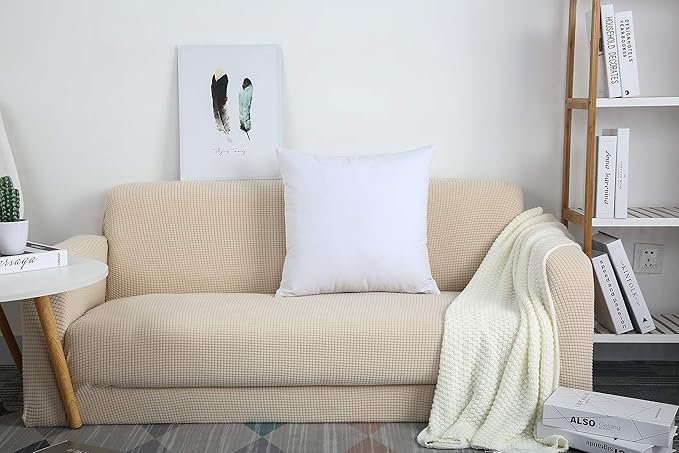TangDepot Handmade Decorative Solid 100% Cotton Canvas Throw Pillow Covers/Pillow Shams, (26" x26" , White, 1 Count (Pack of 1))