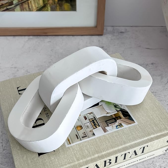 Wooden Knot White Minimalist Coffee Table Decor - Living Room, Console, Side, Book Console