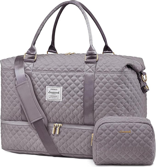 LOVEVOOK Travel Duffle Bag,Weekender Bags for Women with Shoe Compartment，Carry on Overnight Bag with Toiletry Bag,Gym Duffel Bag with Wet Pocket, Hospital Bags for Labor and Delivery