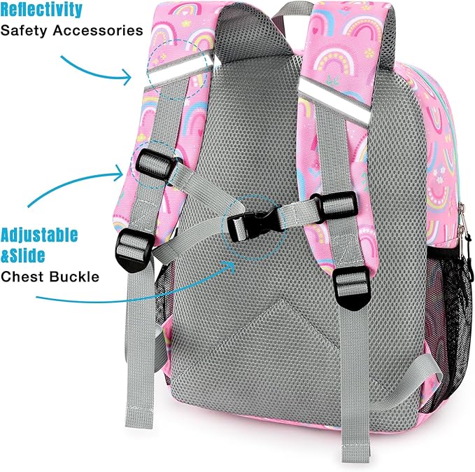 STEAMEDBUN Toddler Backpack for Boys 2-4,Rainbow Preschool Backpack for Baby Daycare,Mini