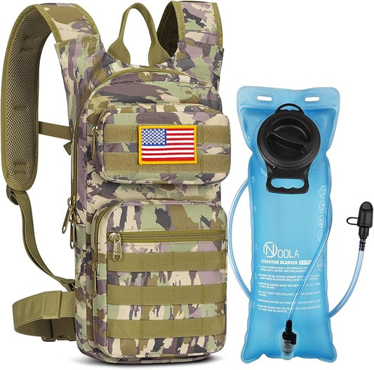 NOOLA Hydration Backpack with 3L TPU Water Bladder, Tactical Molle Water Backpack for Men Women, Hydration Pack for Hiking, Biking, Running and Climbing
