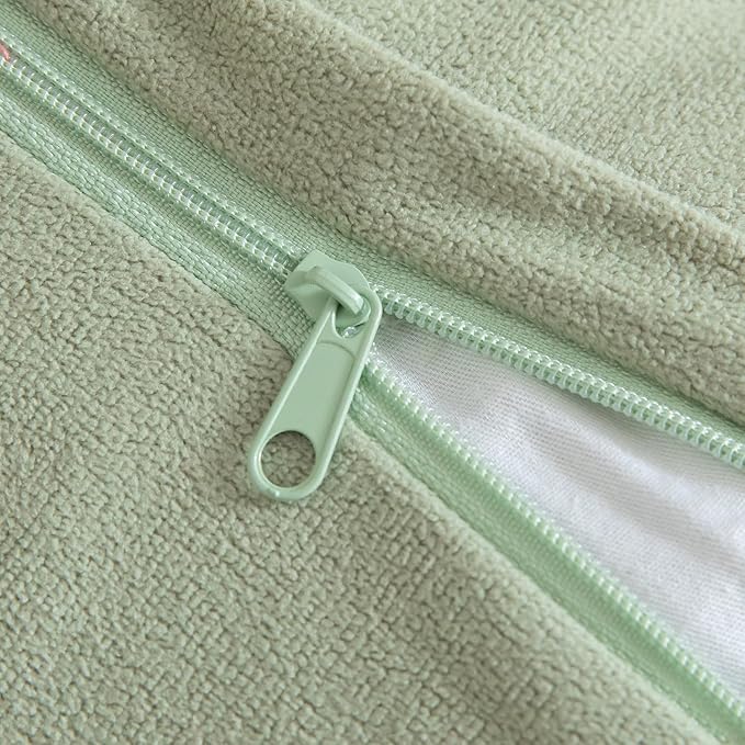 Yaertun Pack of 2 Faux Fur Throw Pillow Covers Decorative Sherpa Boucle Pillow Covers Fuzzy Soft Pillowcases Sheepskin Fleece Cushion Case for Couch Sofa Bed Living Room 20x20 Inch Sage Green